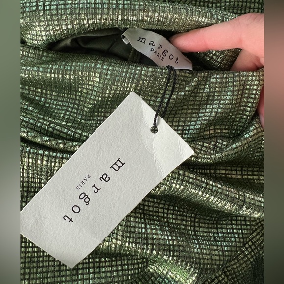 Margot Shimmering Olive Maxi Skirt - Picture 3 of 4